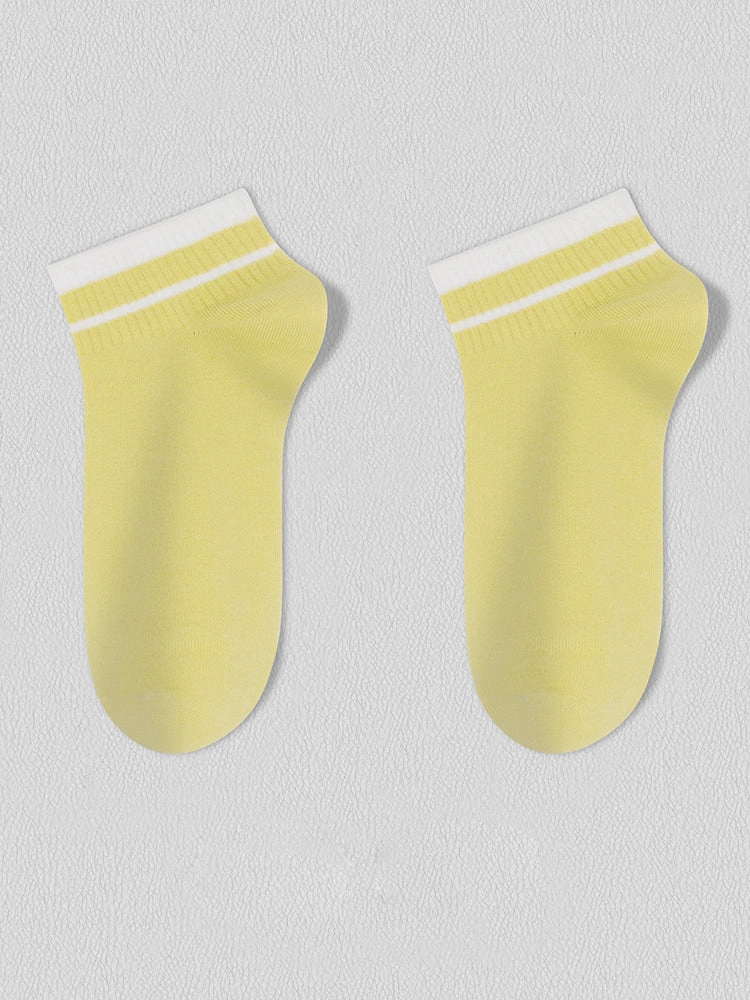 8 Pairs of Cotton Solid Color Casual Ankle Socks