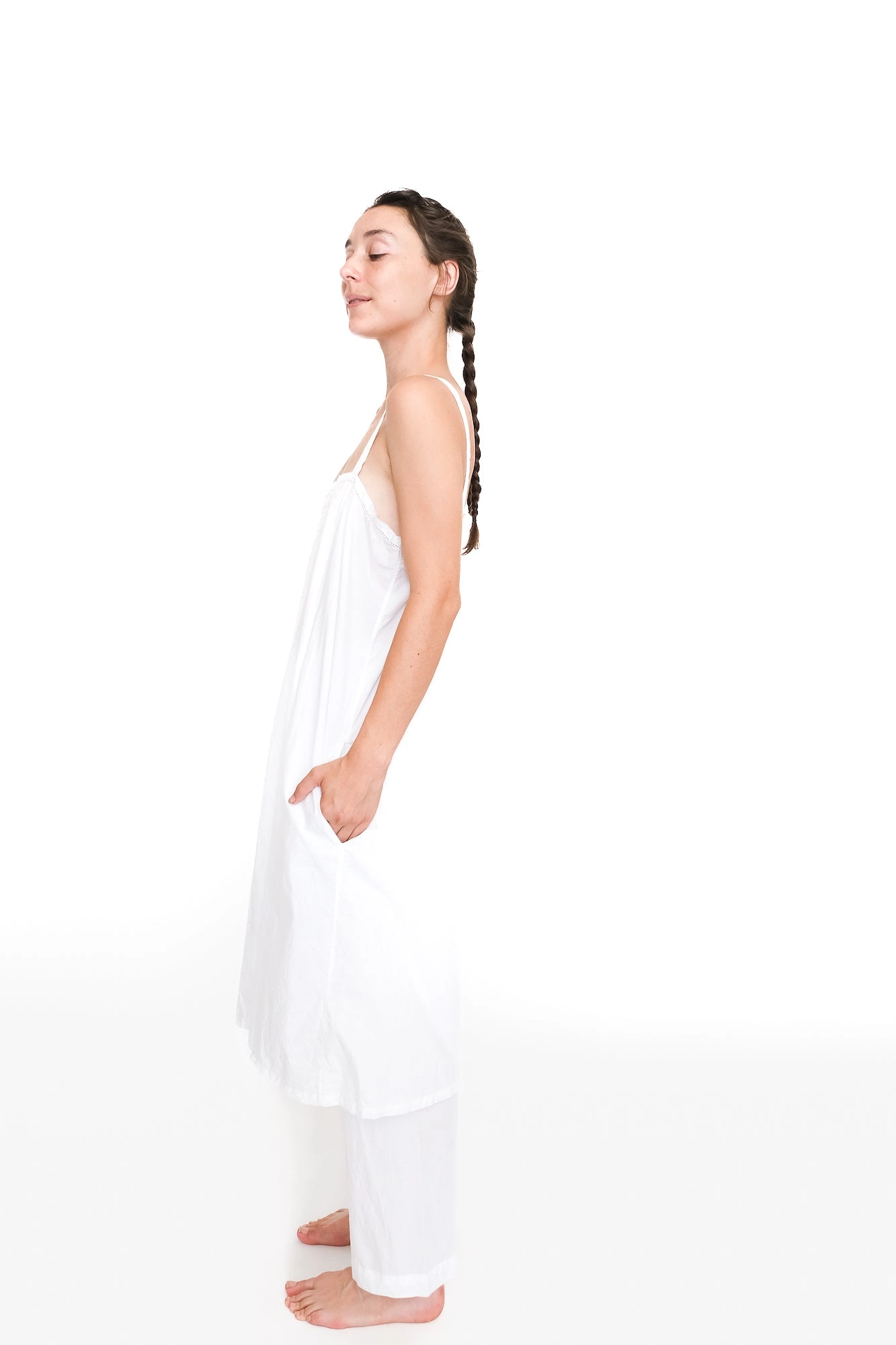A-Line Slip Dress,  White