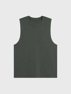 ALO CHARCOAL GREEN HEATHER CONQUER MUSCLE TANK