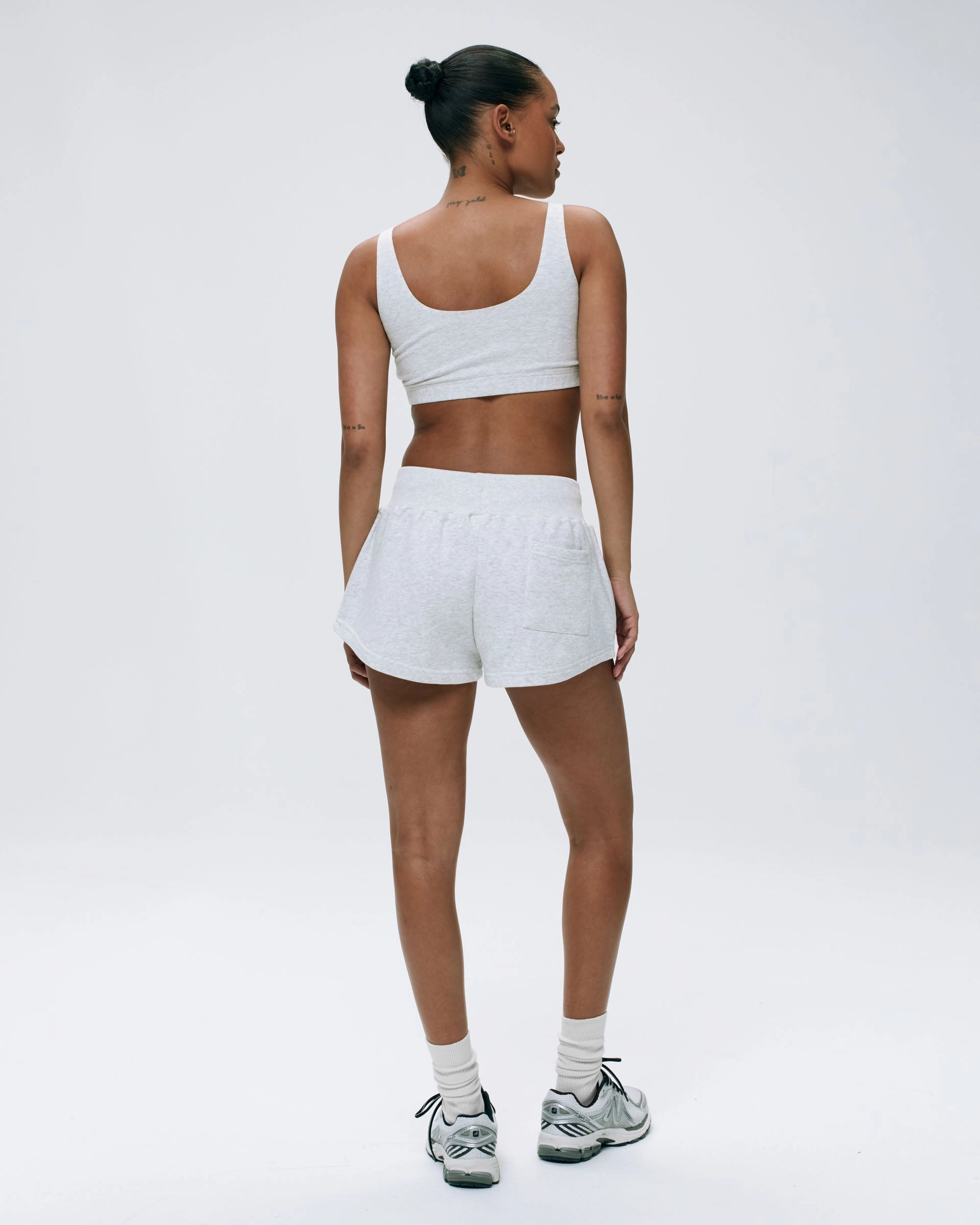 AS Bold Jersey Bralette - Light Grey Melange/Vintage Blue