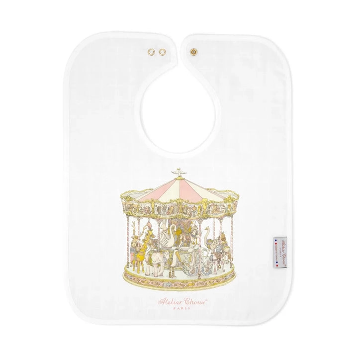 Atelier Choux Large Bib Carousel Pink