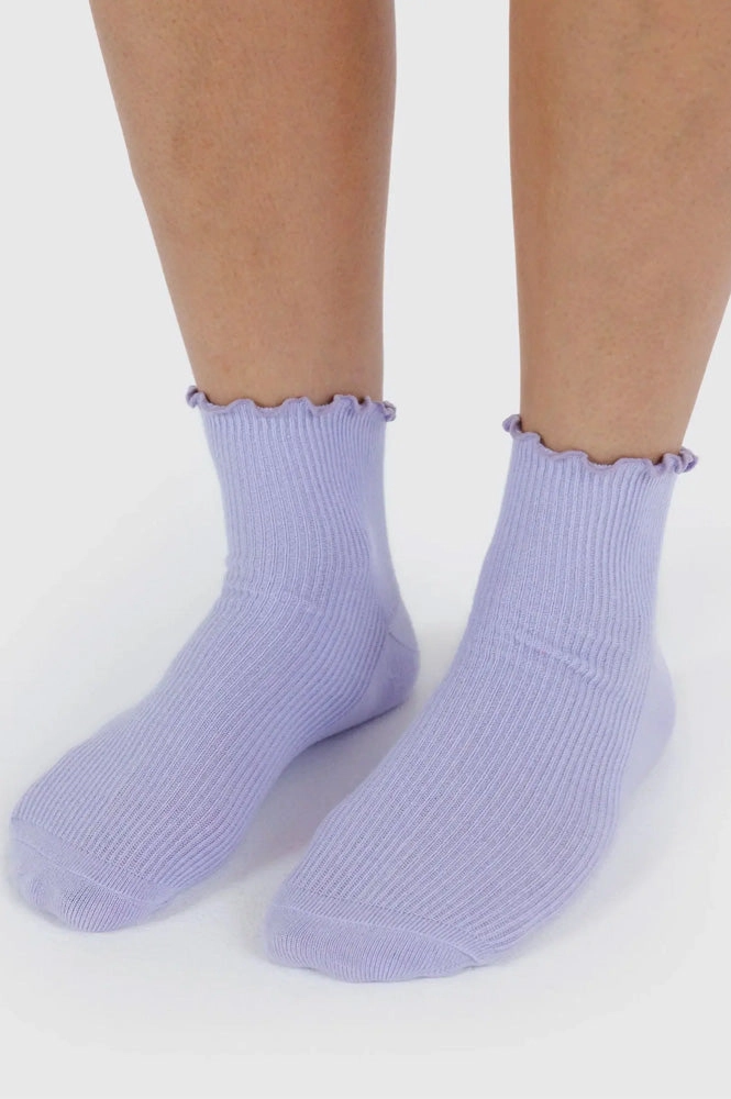 Baggu Set of 2 Lavender & Red Cotton Socks