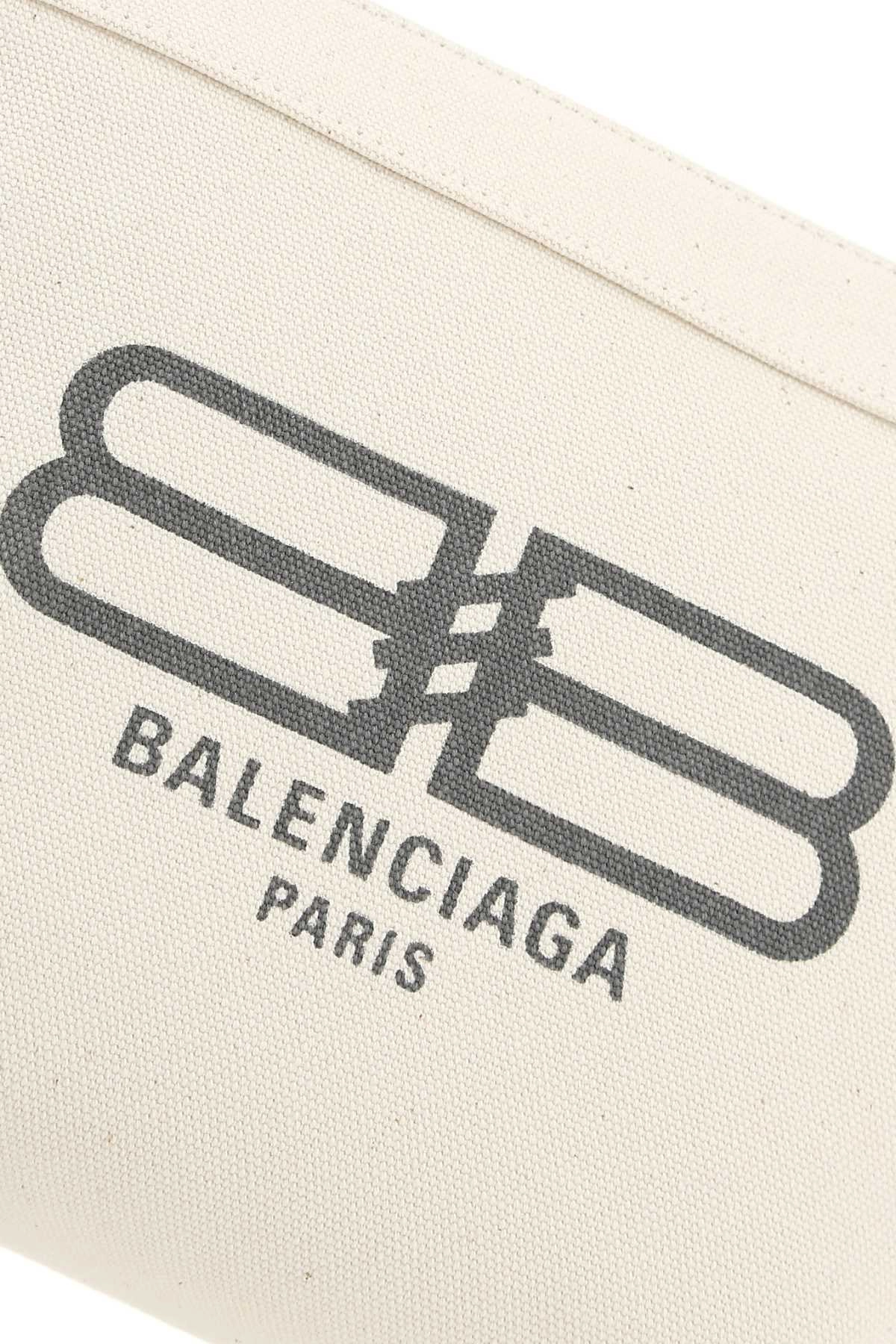 Balenciaga Logo Printed Zipped Clutch Bag