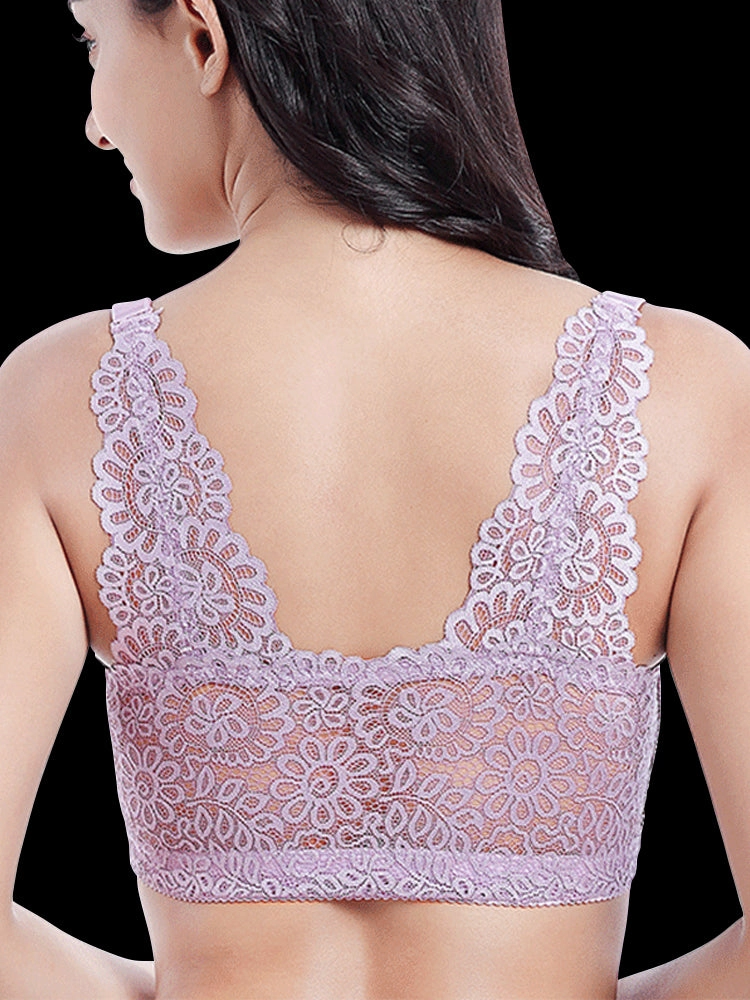Beauty Back Breathable Sexy Front Close Wire-free Bra