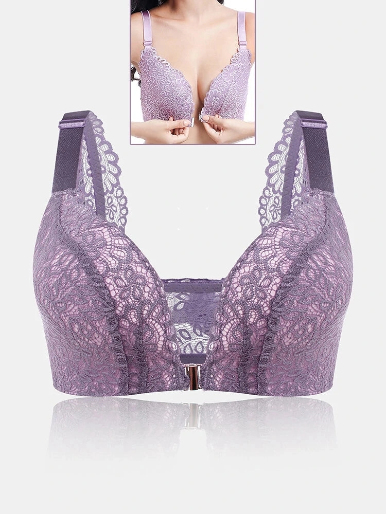 Beauty Back Breathable Sexy Front Close Wire-free Bra
