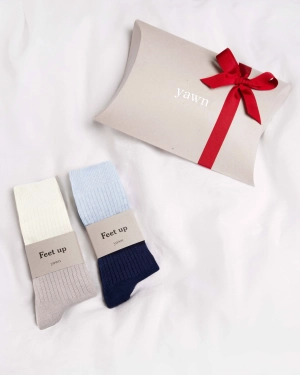 Bed Socks Gift Set Navy & Grey
