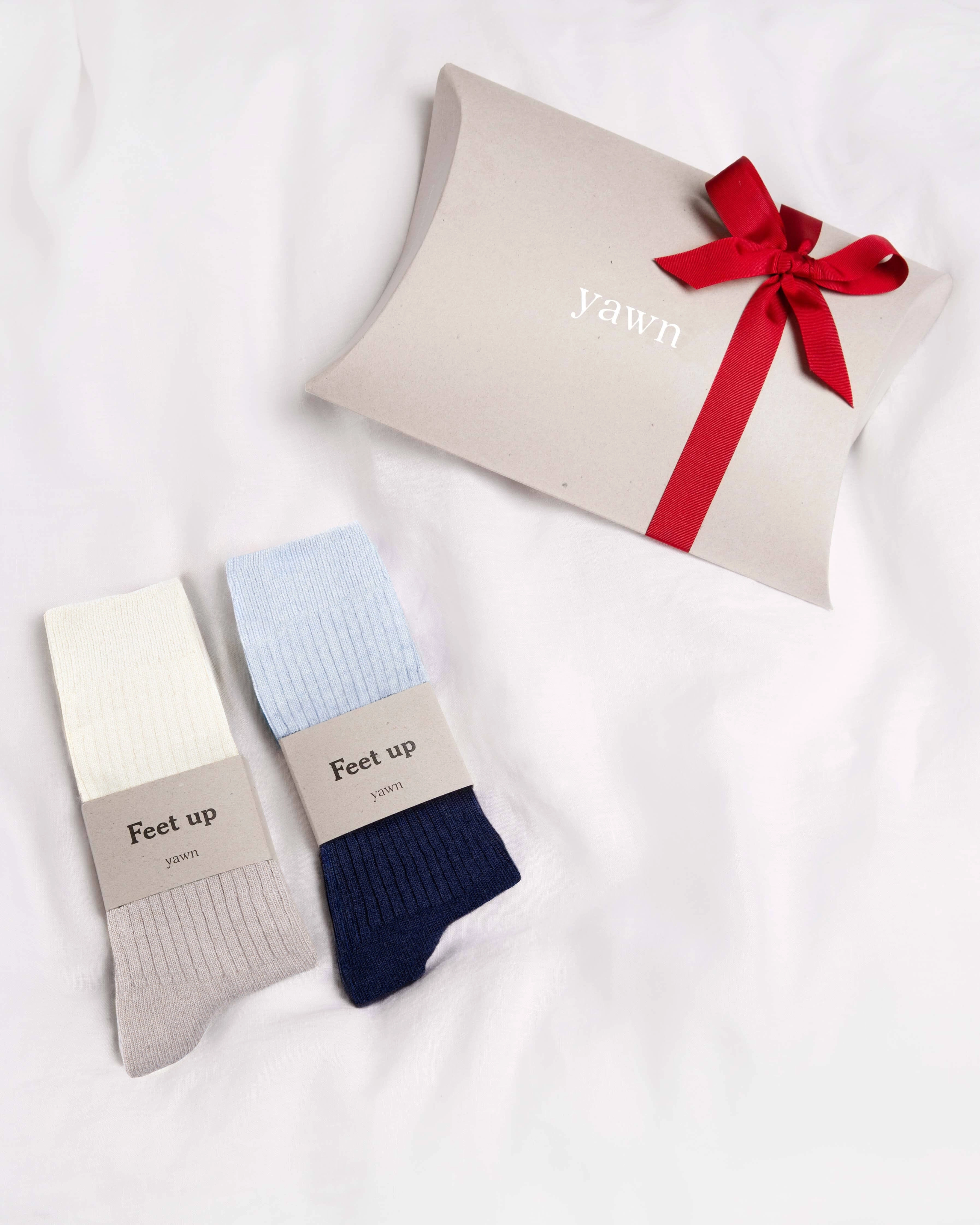 Bed Socks Gift Set Navy & Grey