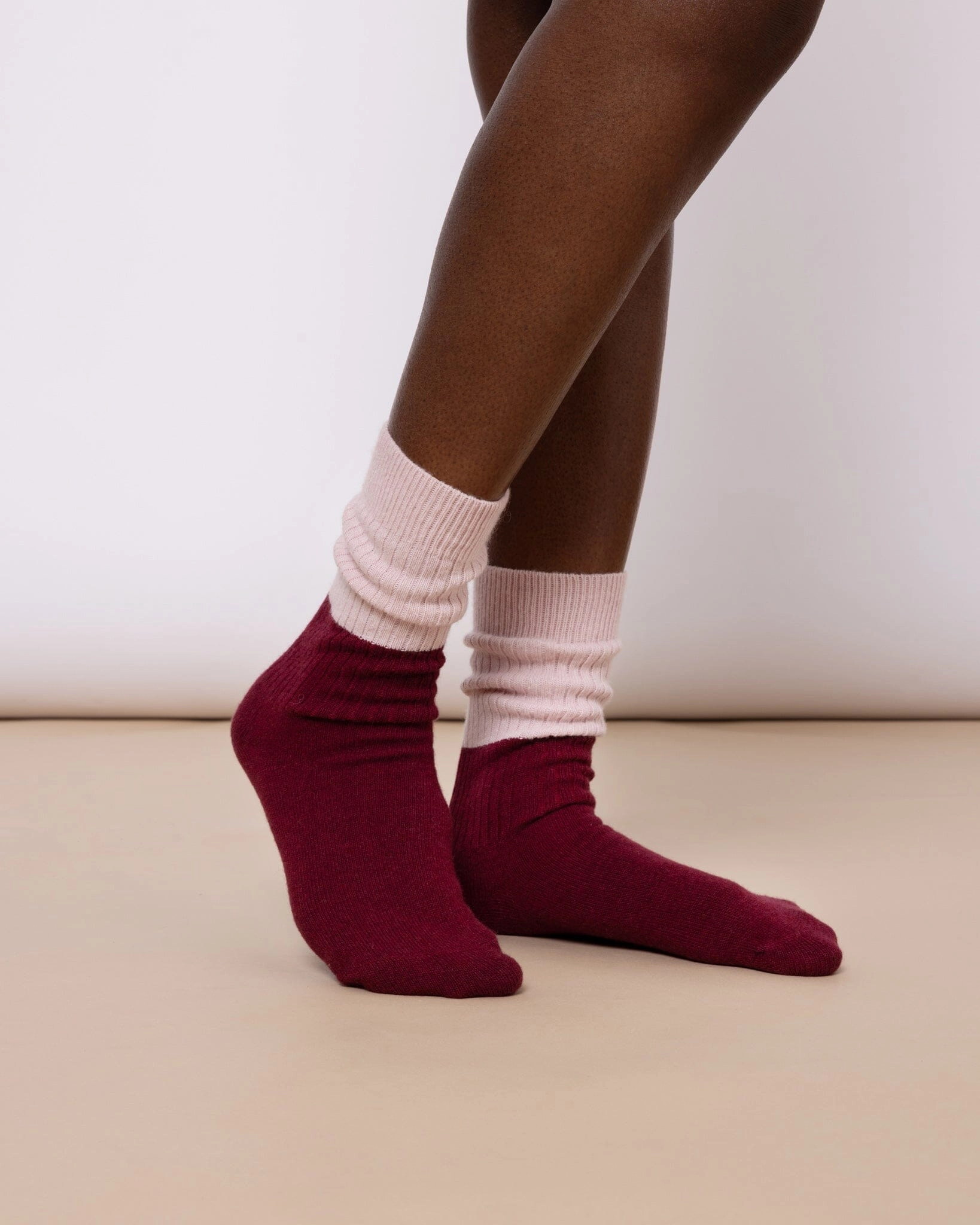 Bed Socks Gift Set Red & Grey