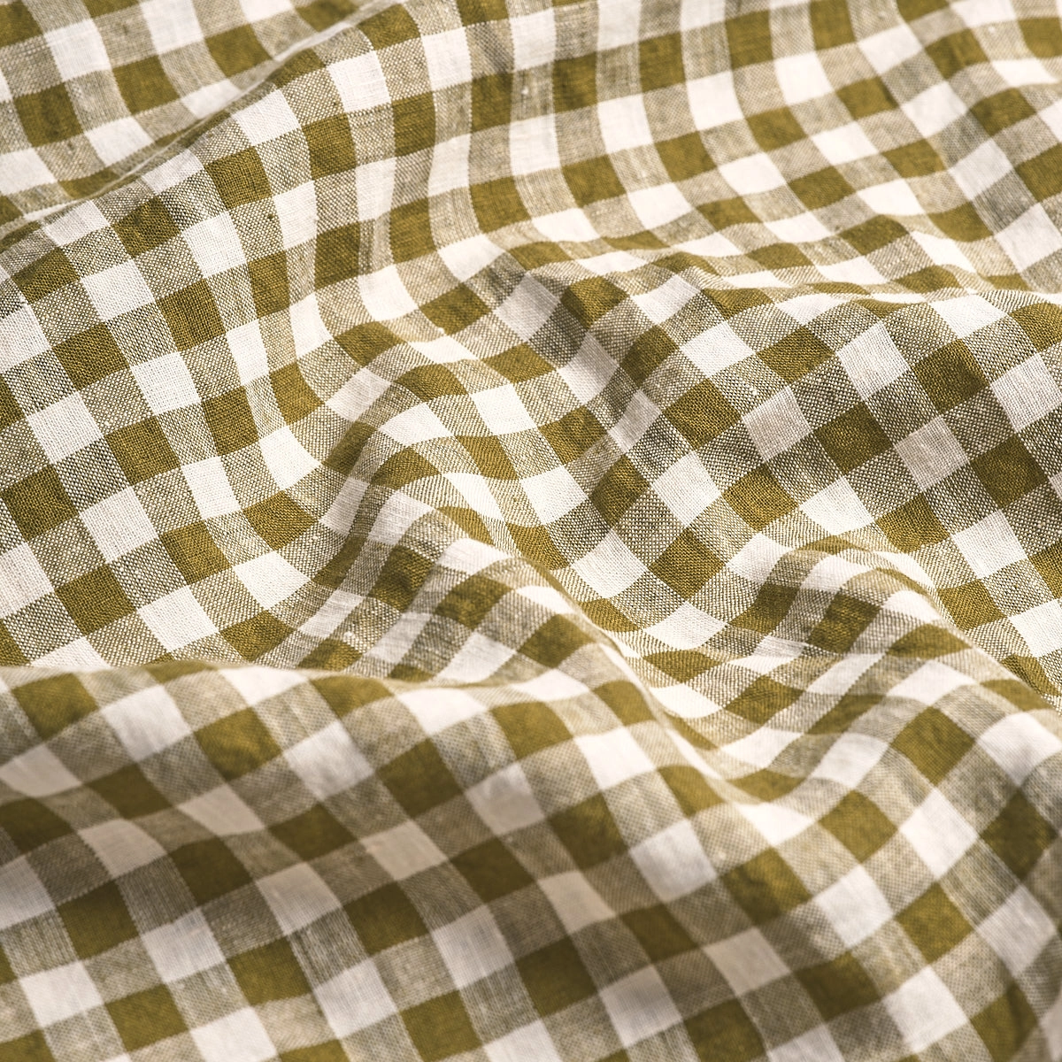 Botanical Green Gingham 100% Linen Pillowcases (Pair)
