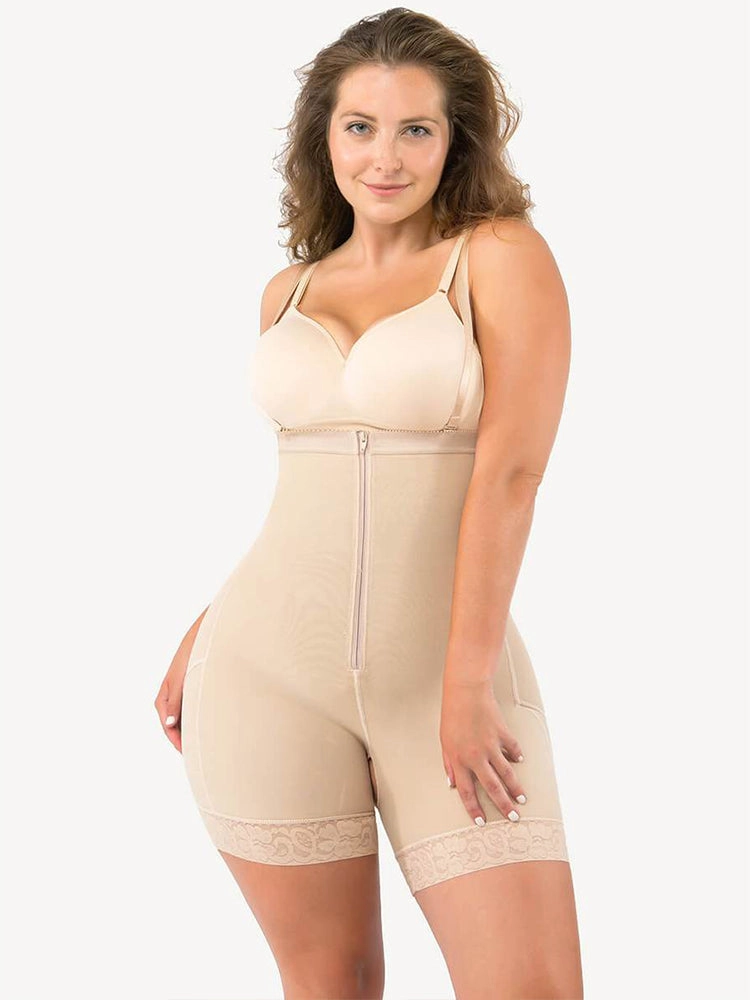 Breathable High Waist Tummy Control Shaperwears with Zipper Steel Buckle