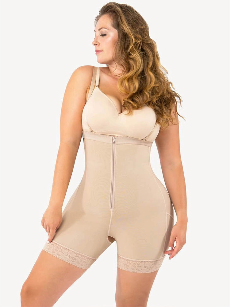 Breathable High Waist Tummy Control Shaperwears with Zipper Steel Buckle