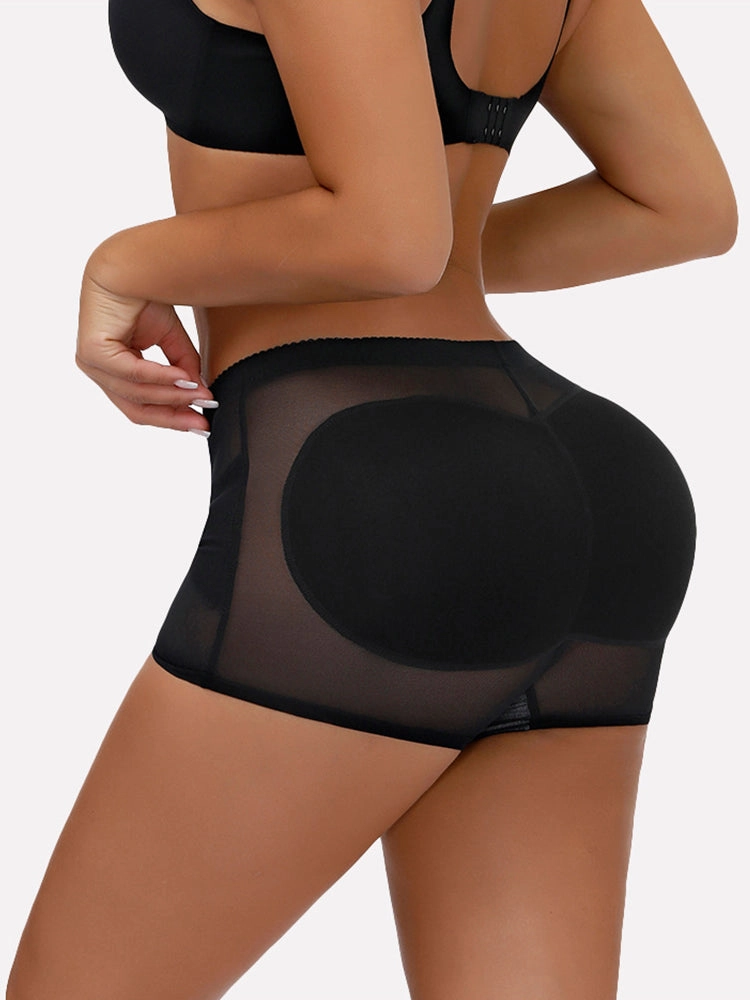 Breathable Lace Seamless Padded Hip Enhancer Boyshort