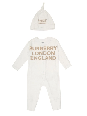 Burberry Kids Logo Printed Baby Onesies Set
