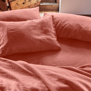 Burnt Orange 100% Linen Pillowcases (Pair)