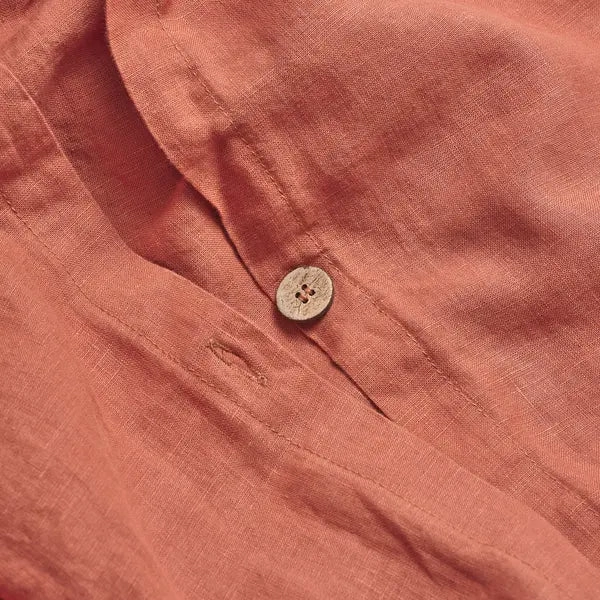 Burnt Orange Linen & Cotton Blend Duvet Cover