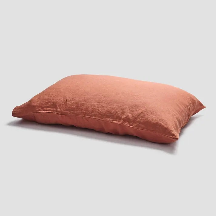 Burnt Orange Linen Pillowcases (Pair)