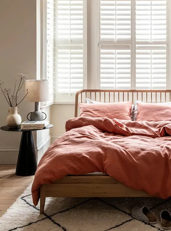 Burnt Orange Linen Pillowcases (Pair)