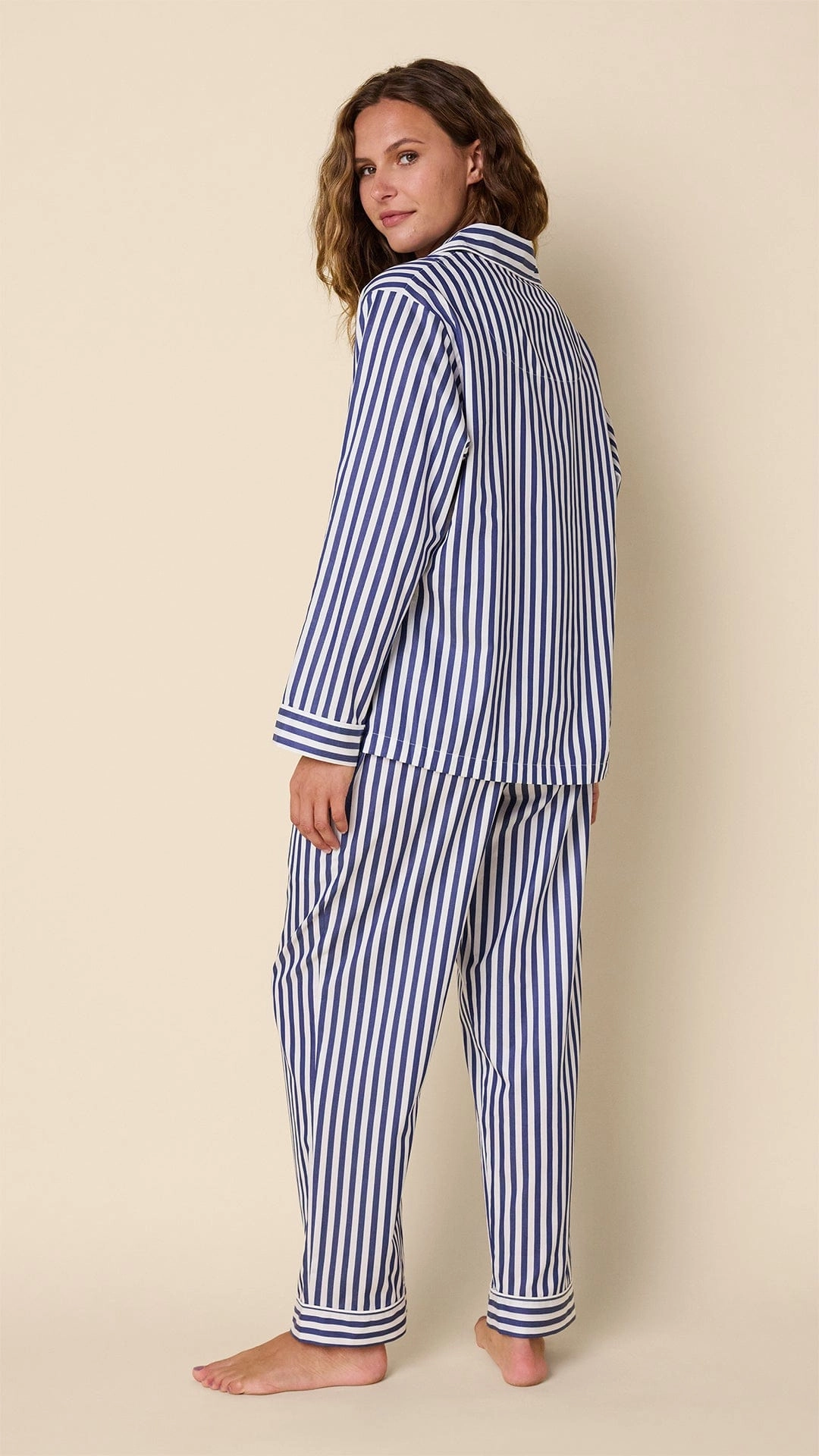 Classic Stripe Luxe Pima Pajama - Navy