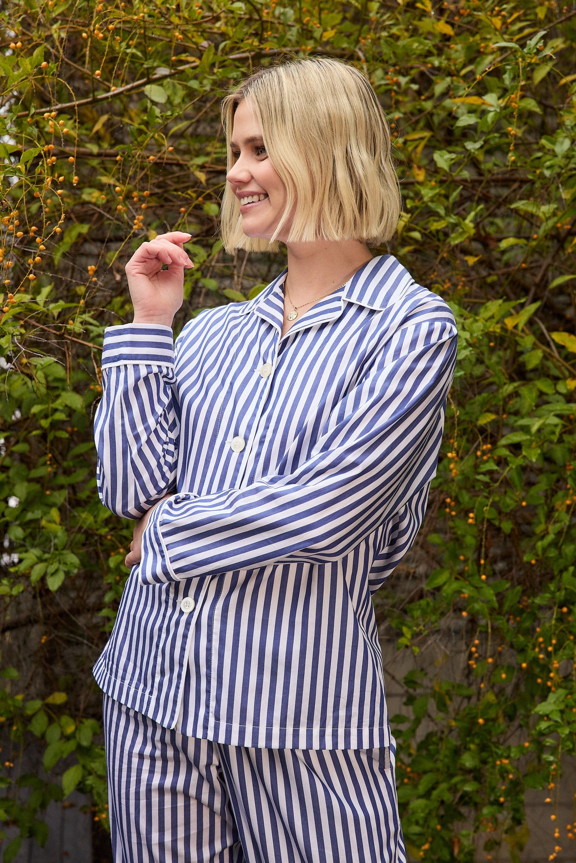 Classic Stripe Luxe Pima Pajama - Navy