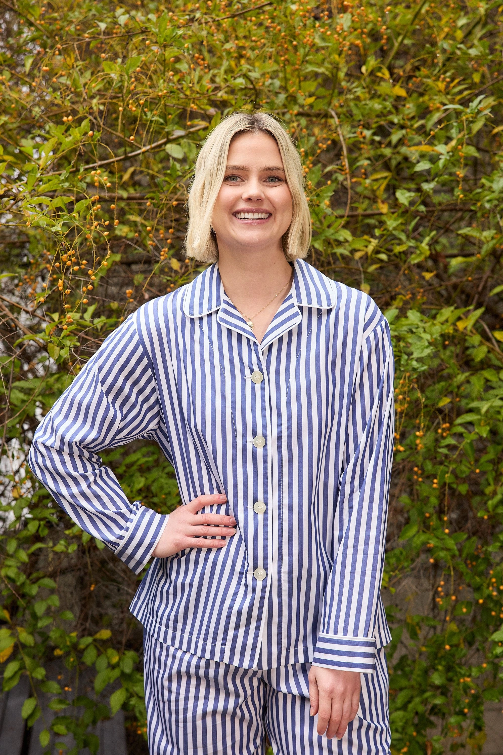 Classic Stripe Luxe Pima Pajama - Navy