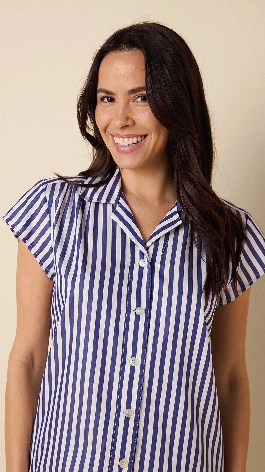 Classic Stripe Luxe Pima Short Set - Navy