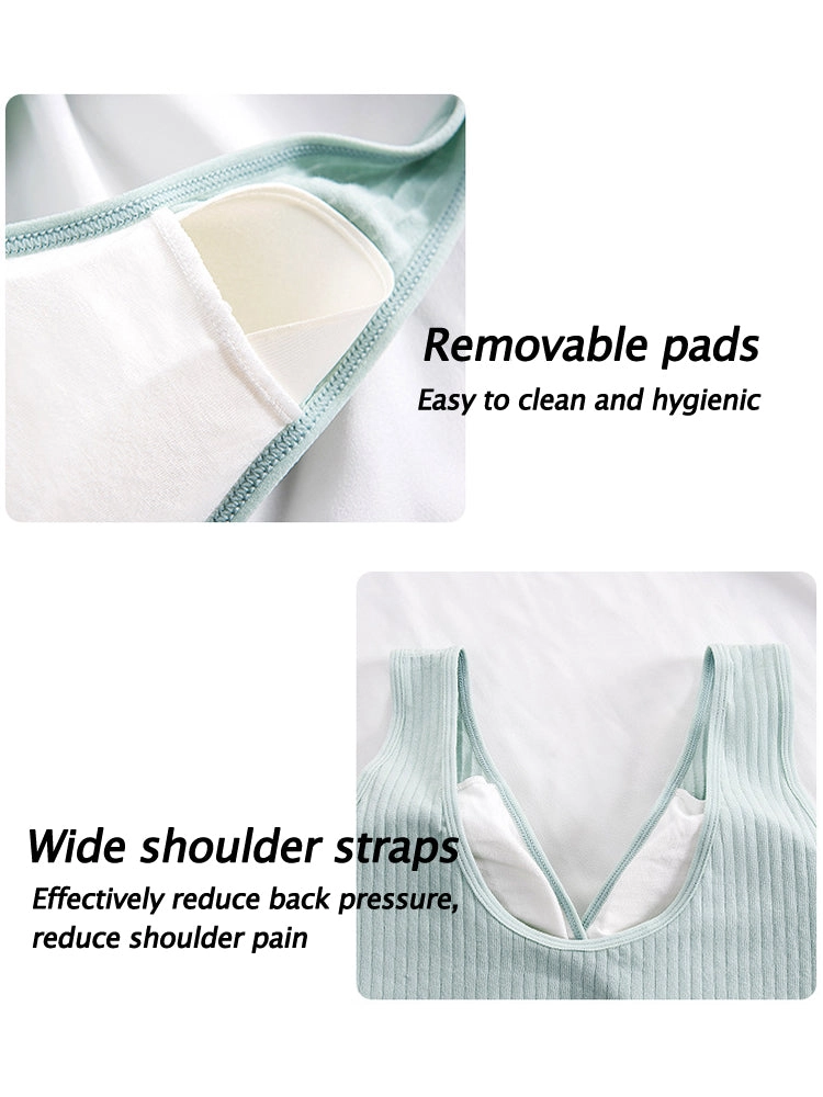 Comfort Cotton Thin Front Button Close Wireless Bra