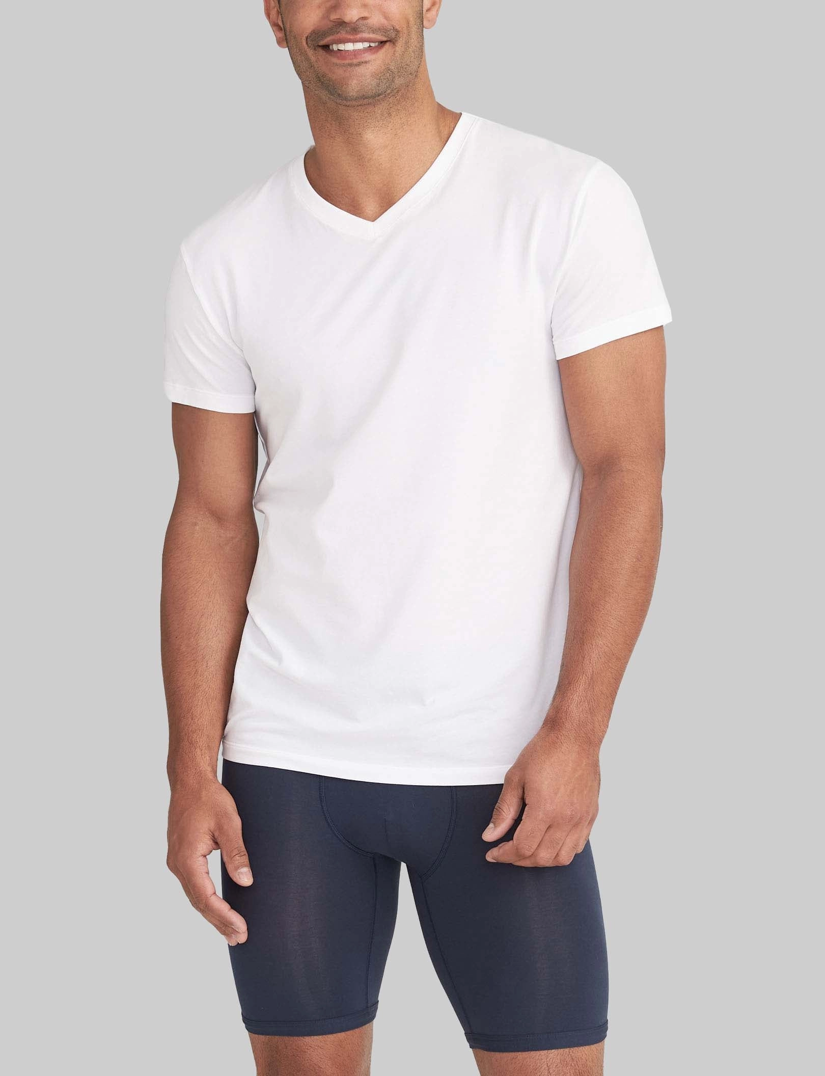 Cool Cotton High V-Neck Modern Fit Undershirt (6-Pack)