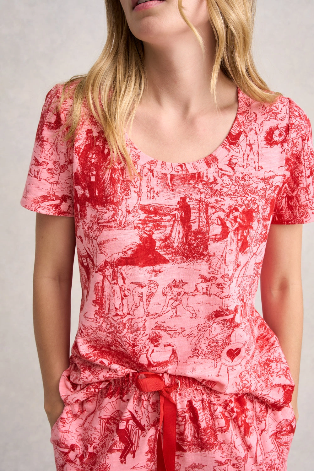 Cotton Ladies PJ Set - Mon Coeur Print