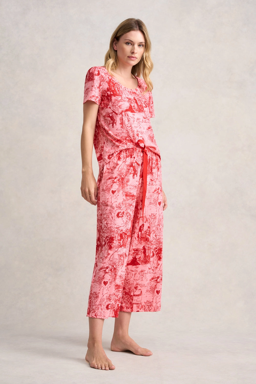 Cotton Ladies PJ Set - Mon Coeur Print