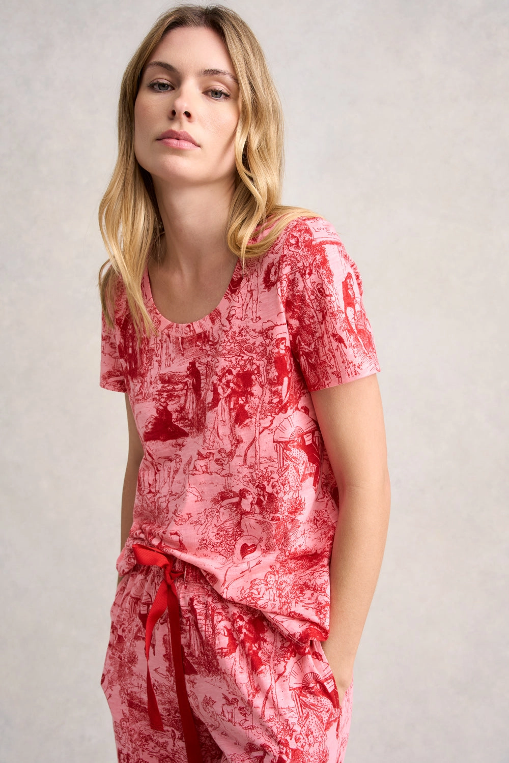 Cotton Ladies PJ Set - Mon Coeur Print