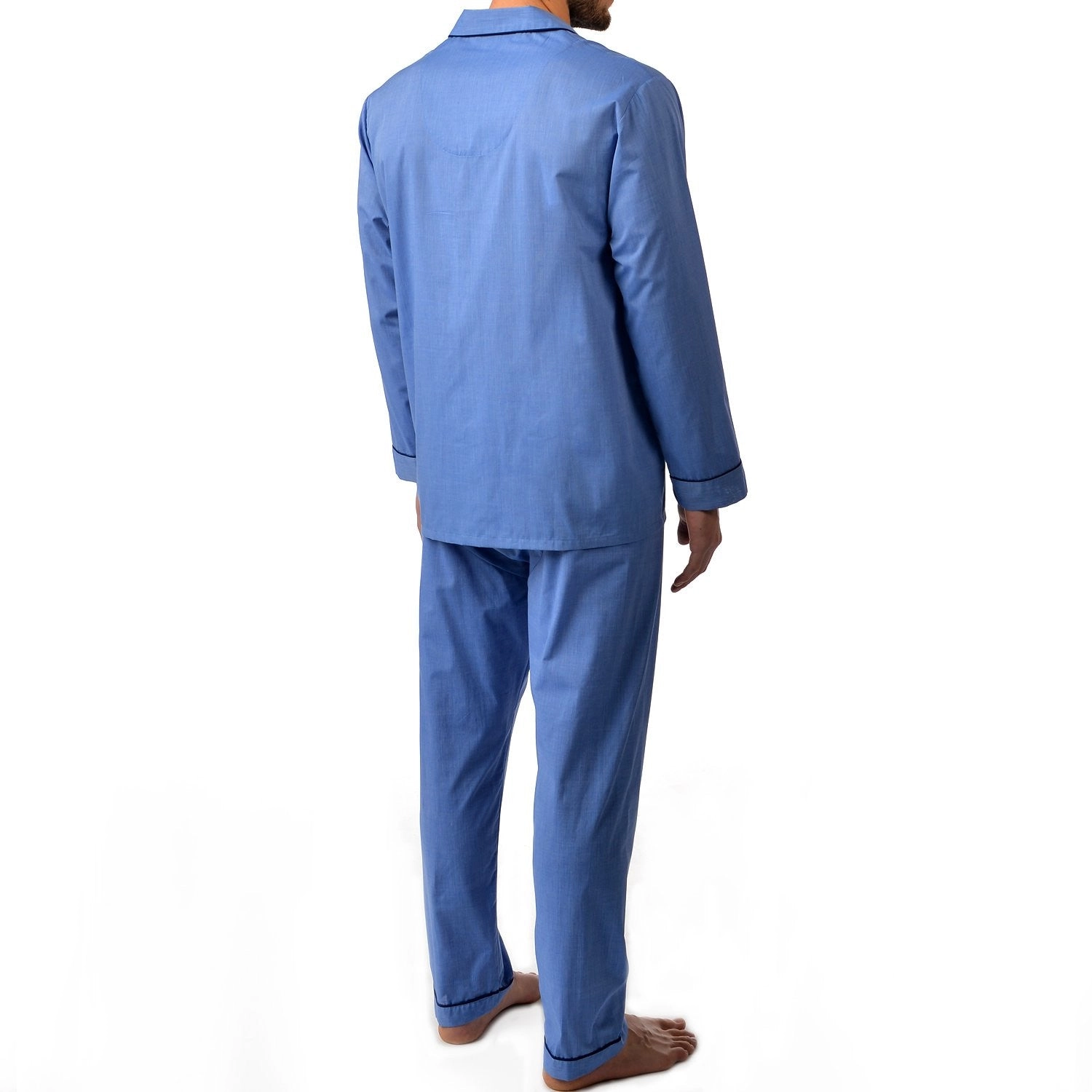 Cotton Long Sleeve Pajama In Blue