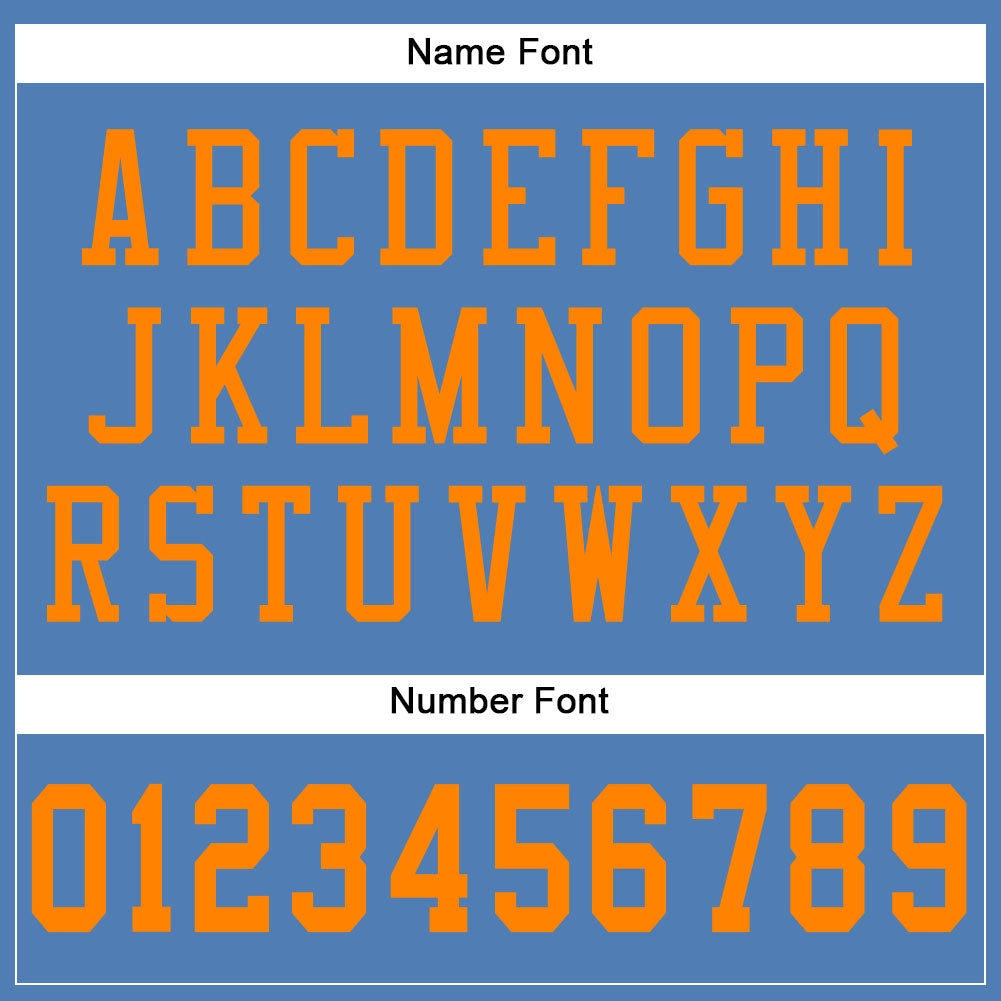 Custom Light Blue Bay Orange Mesh Authentic Football Jersey