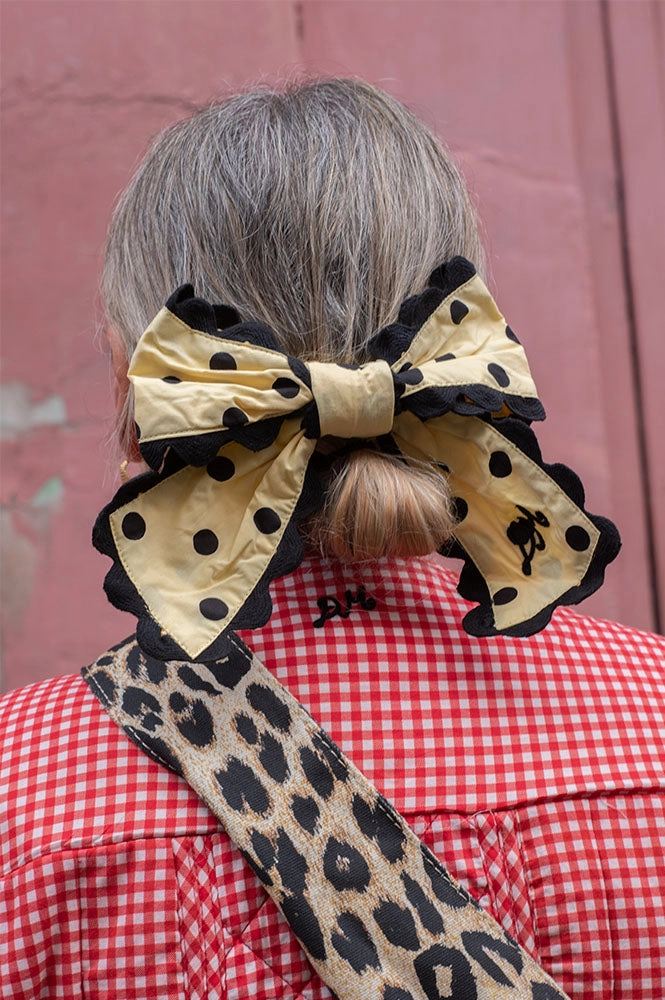 Damson Madder Butter Spot Bow Clip