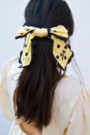Damson Madder Butter Spot Bow Clip