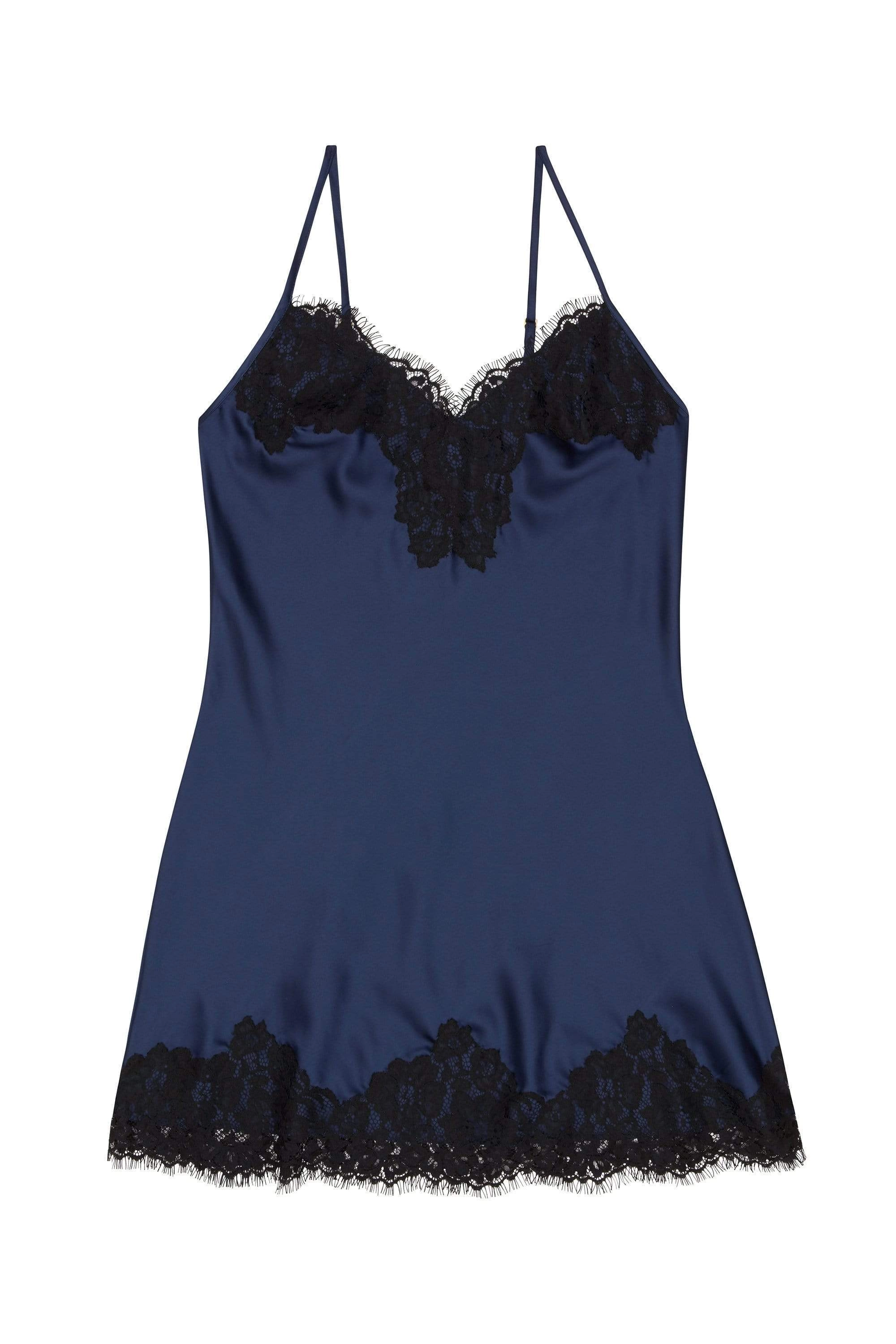 Dark Blue Satin Negligee