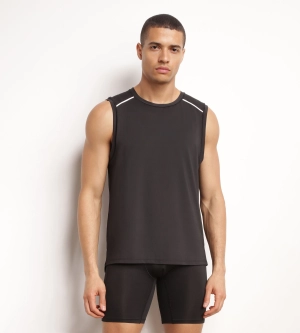 Débardeur de sport homme en matière aérée Noire Dim Move