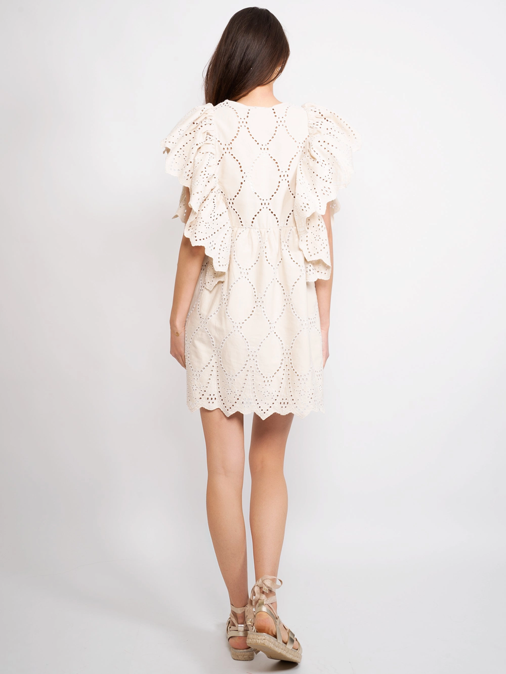 Dress in Beige Sangallo Lace