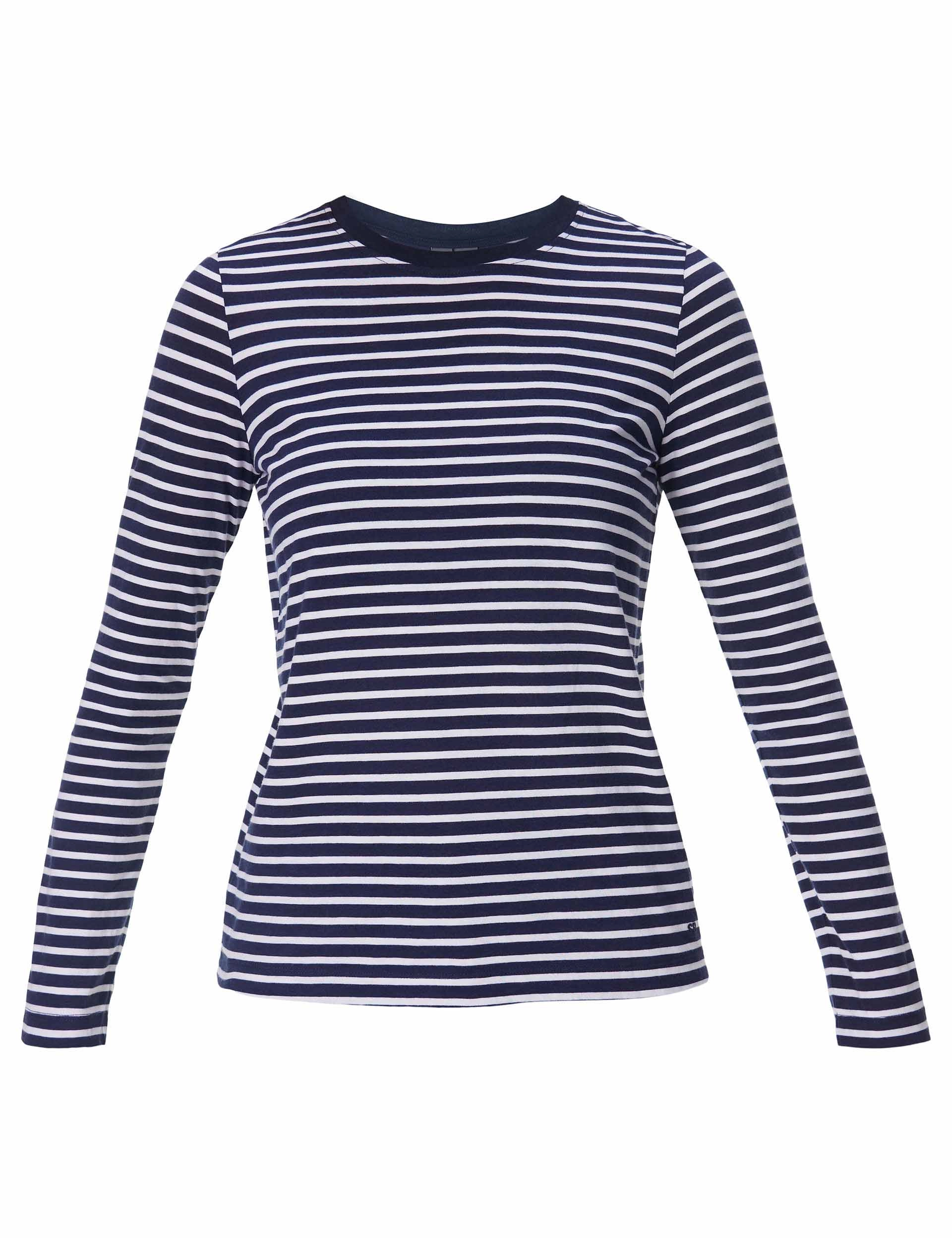 Essential Long Sleeve T-Shirt - Navy Blue White Stripe