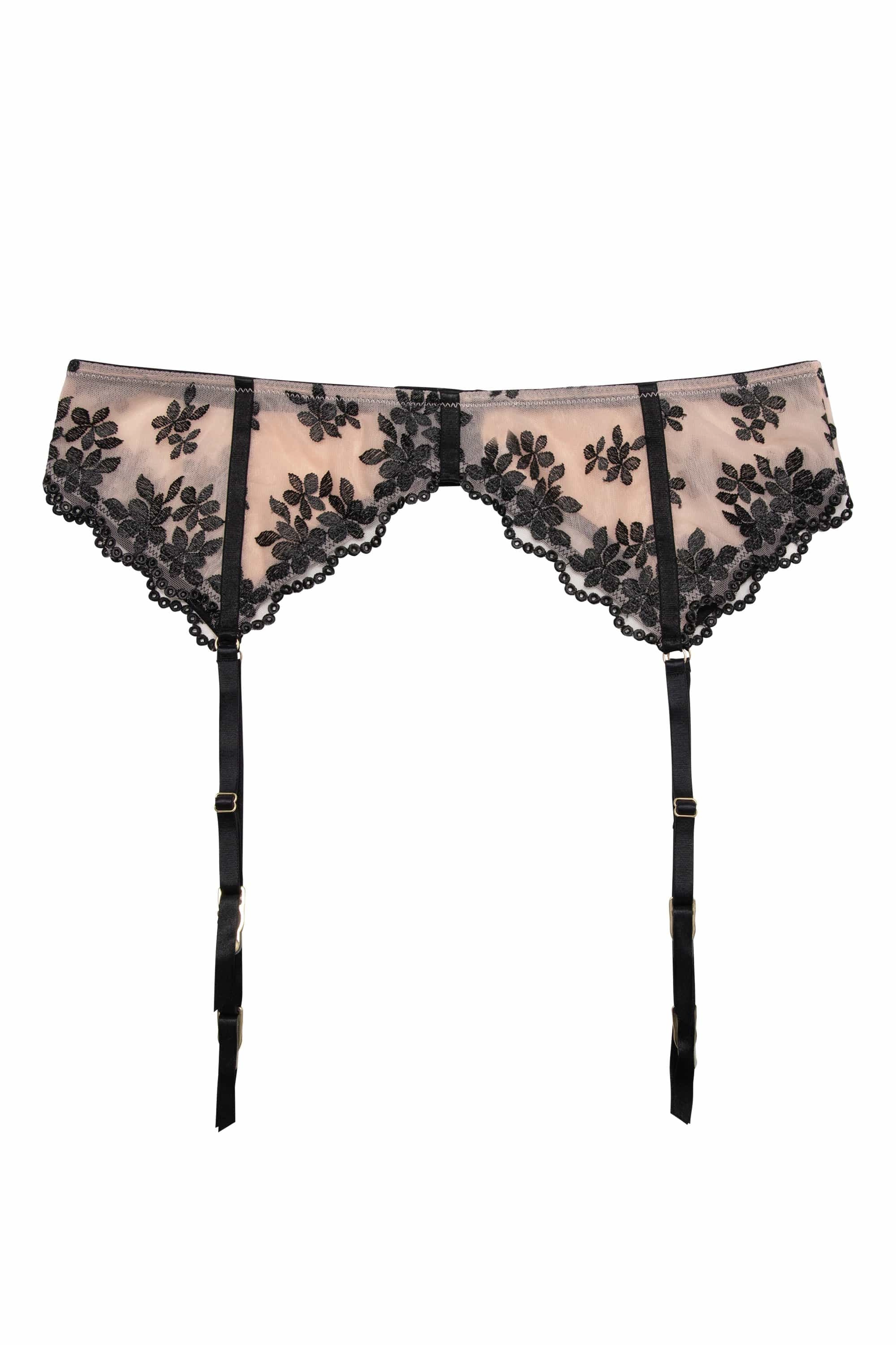 Evie Black & Peach Suspender