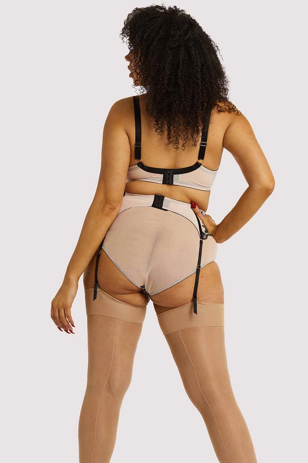 Evie Black & Peach Suspender