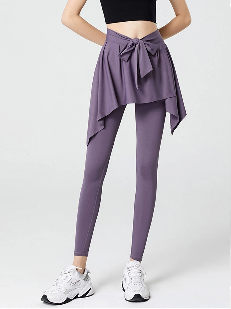 Fake Two Pieces Yoga Outfits Sports Leggings