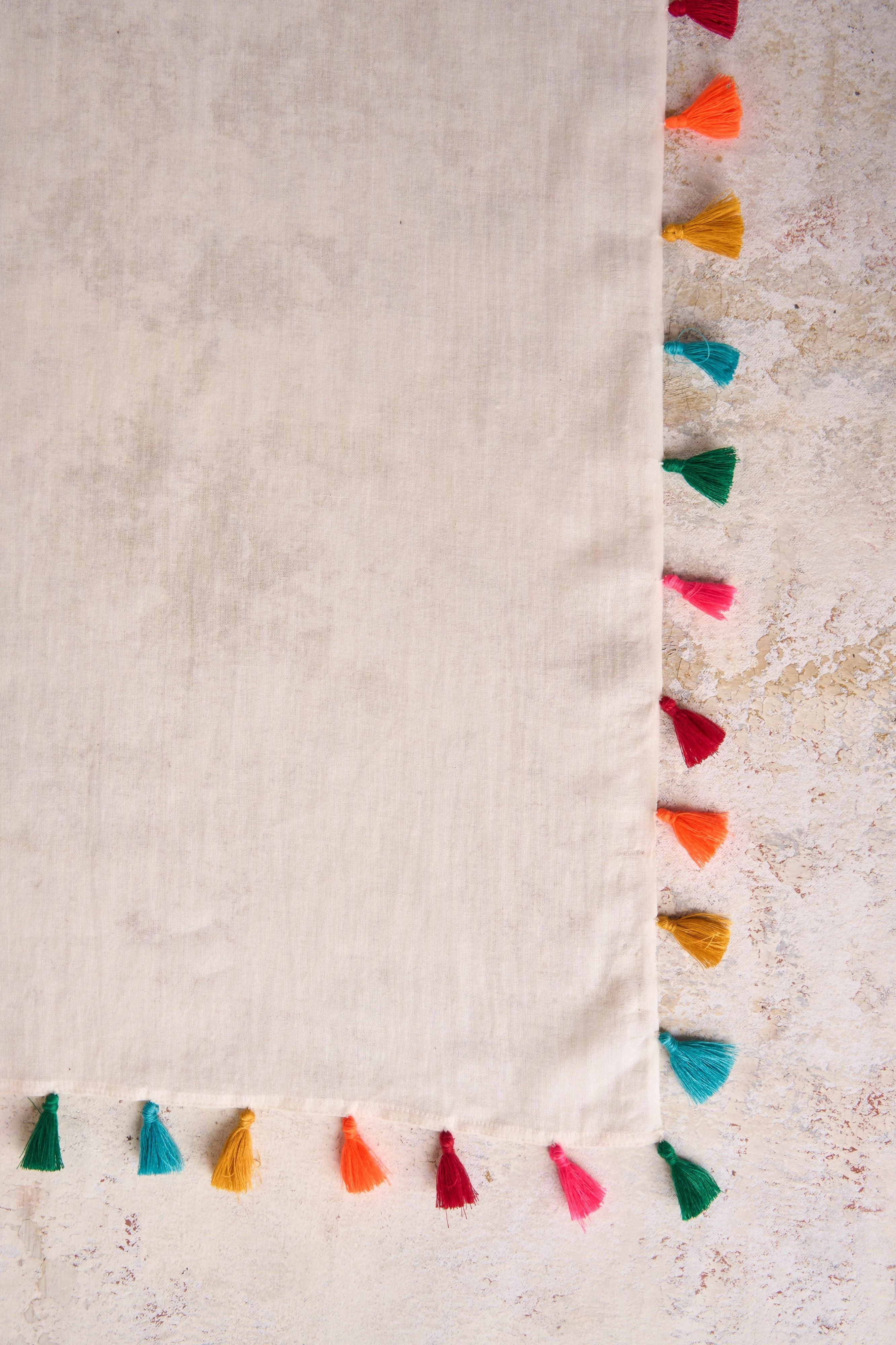 Fluoro Pom Trim Scarf - Multi