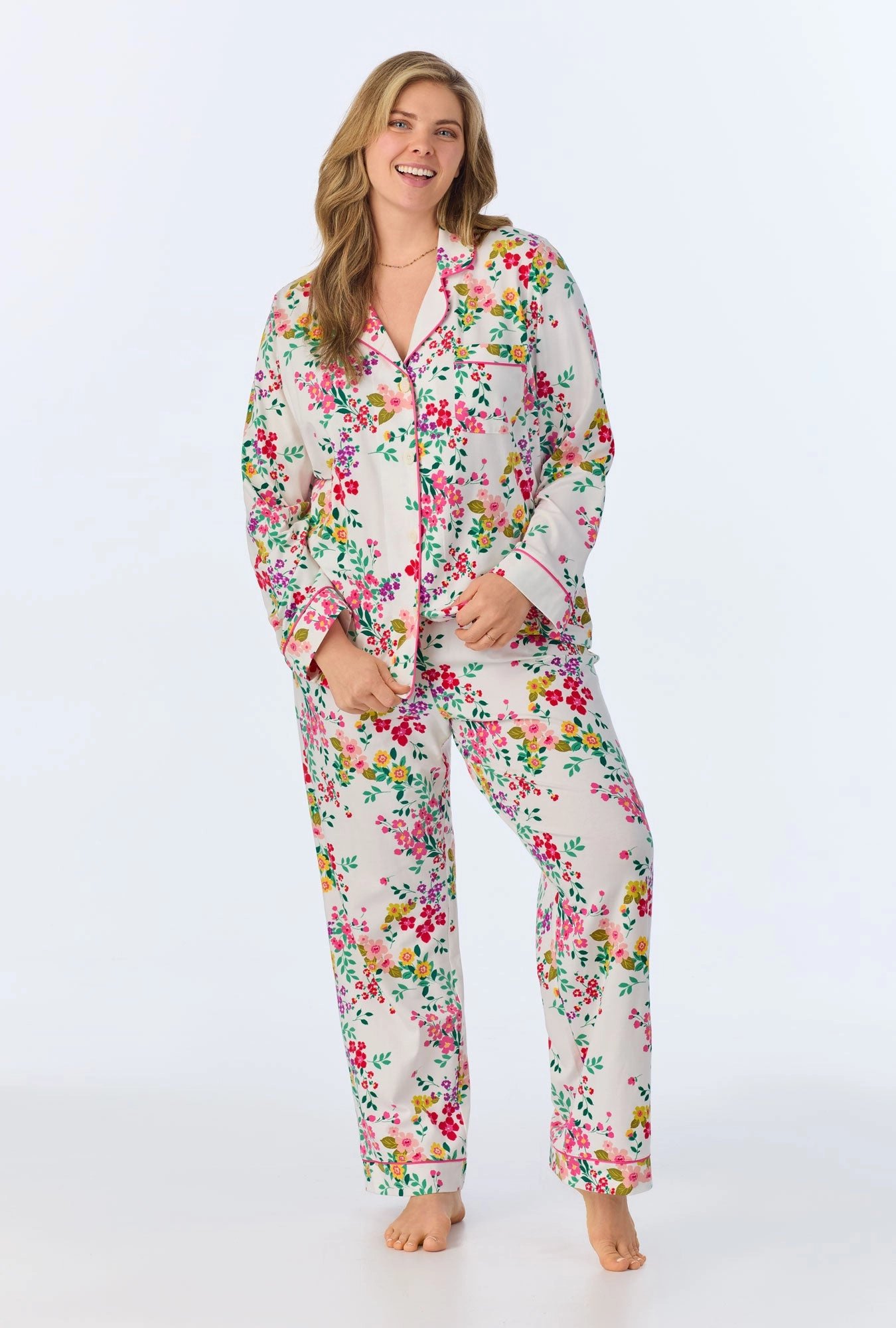 Full Bloom Long Sleeve Classic Stretch Jersey PJ Set