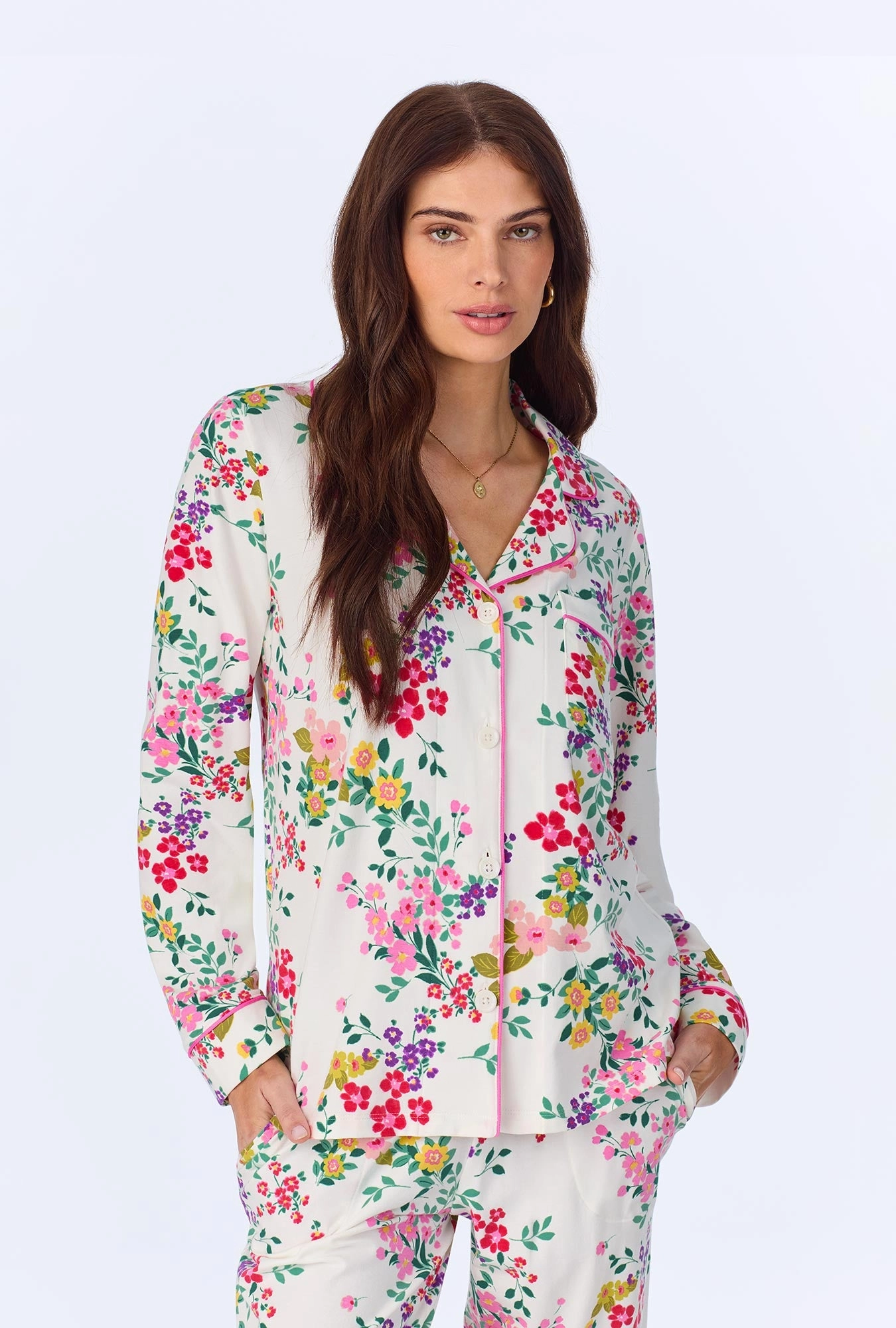 Full Bloom Long Sleeve Classic Stretch Jersey PJ Set