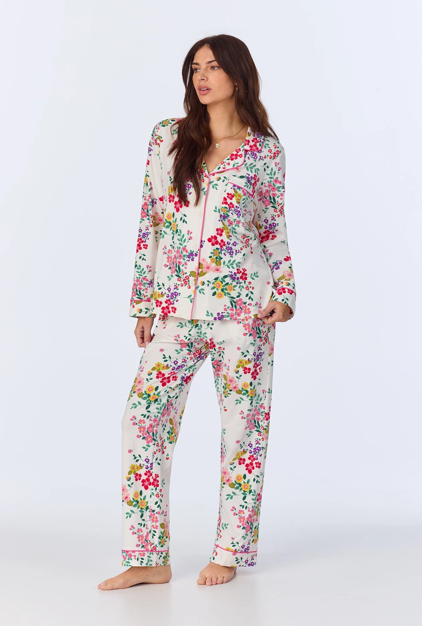 Full Bloom Long Sleeve Classic Stretch Jersey PJ Set