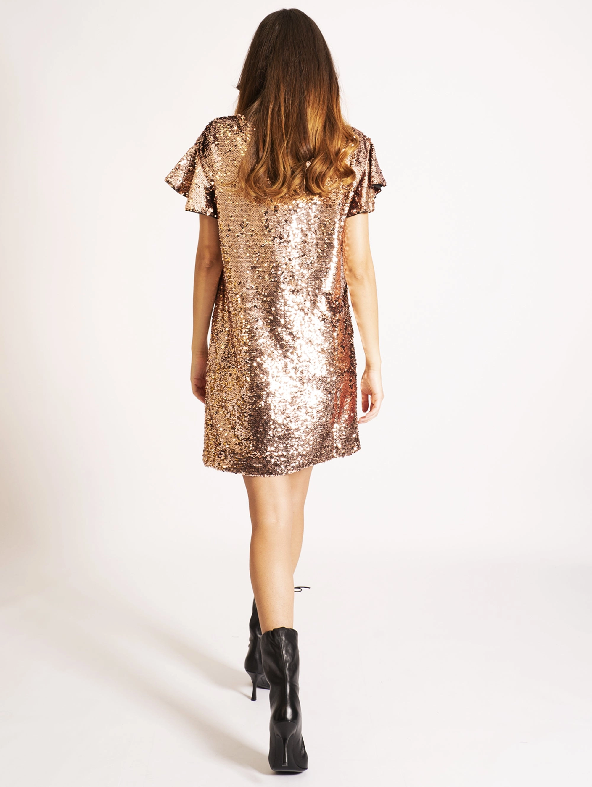 Full Bronze Paillettes Dress