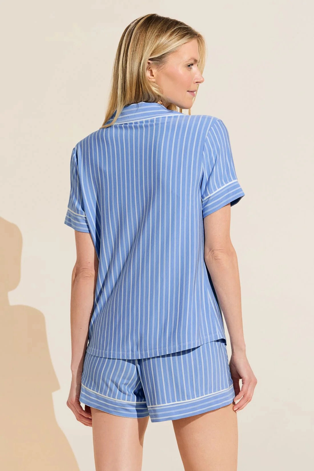 Gisele TENCEL™ Modal shortie PJ Set | Nordic Stripes Vista Blue/Ivory