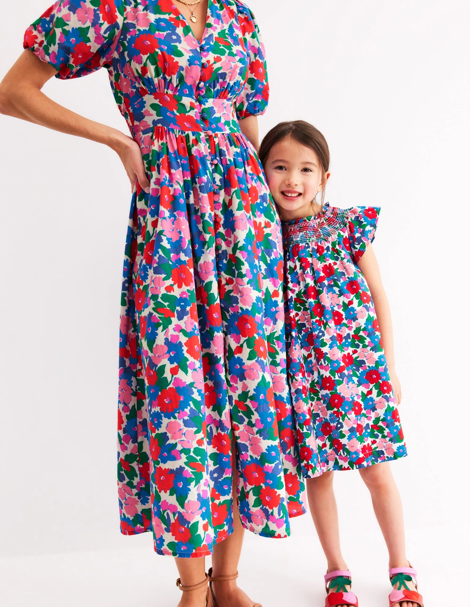 Holiday Smocked Dress-Multi Floral