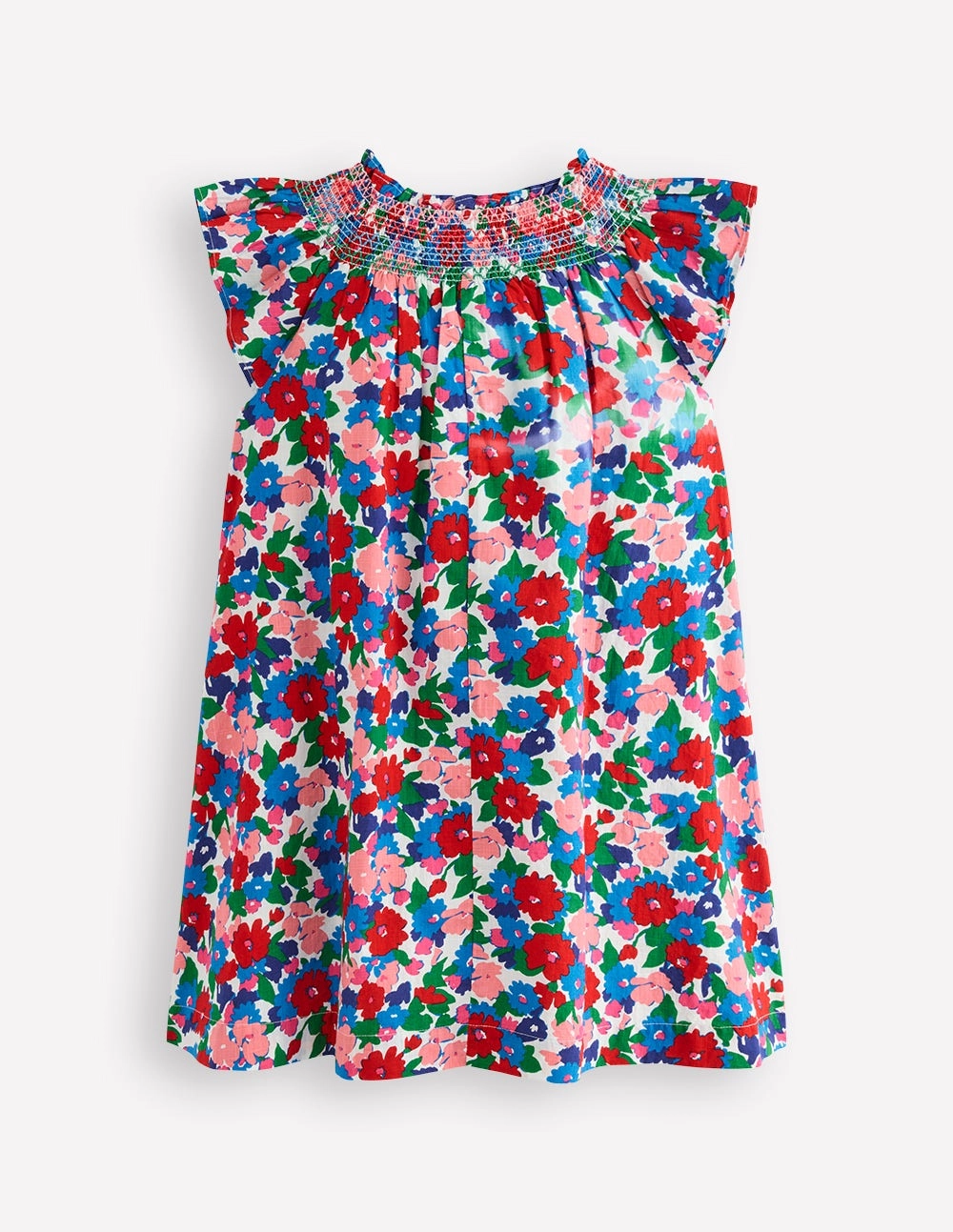 Holiday Smocked Dress-Multi Floral