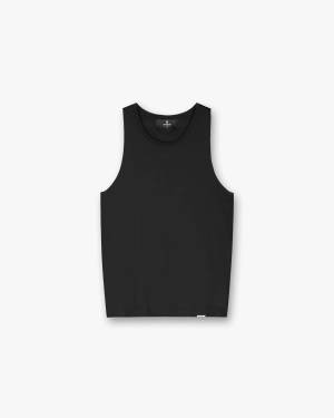Initial Rib Vest - Black